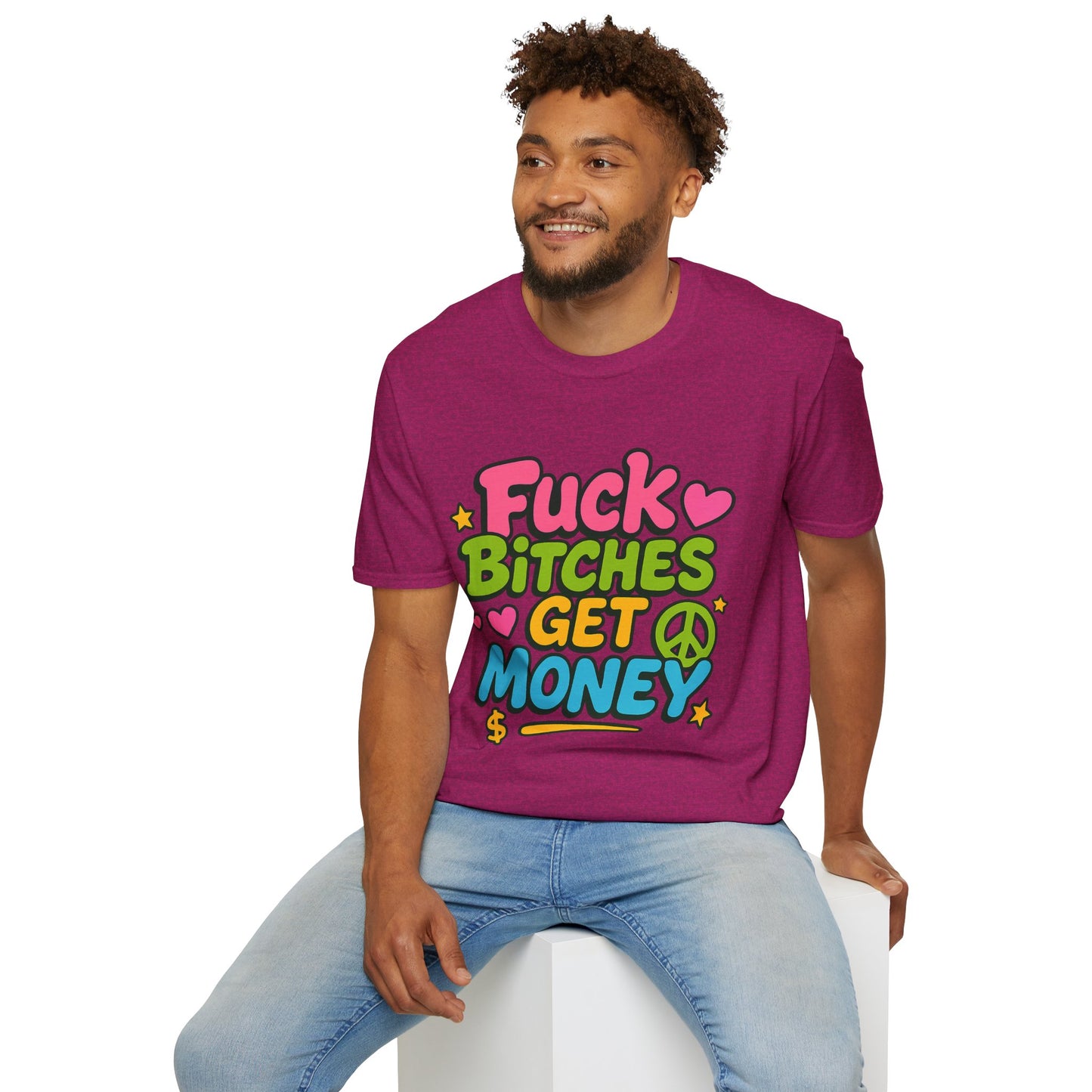 Fuck Bitches Get Money Shirt Funny Bold Graphic Tee Gift for Hustlers Savage Statement T-Shirt for Rebels Trolls Unfiltered Meme Culture Fans