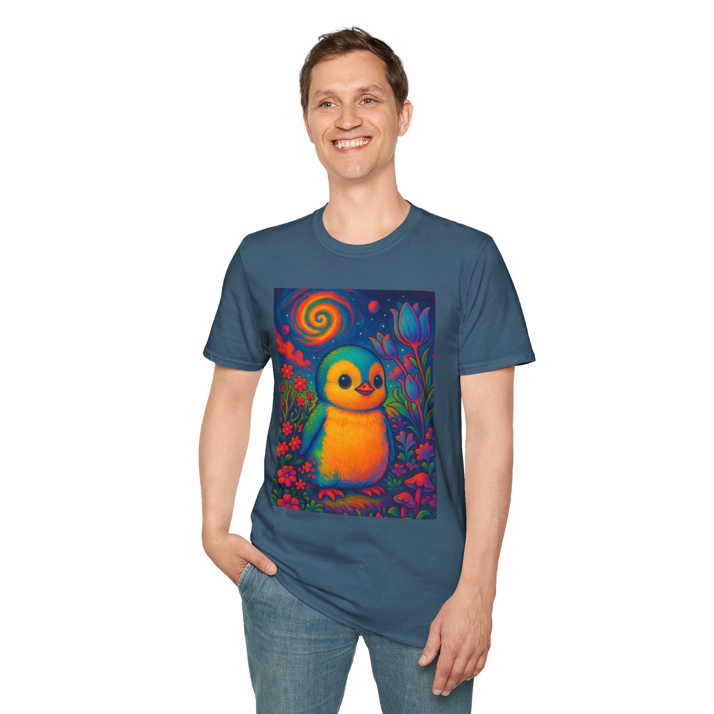 Psychedelic Baby Penguin T-Shirt – Trippy Cute Animal Tee – Gift for Penguin Lovers – Groovy Nature Shirt for Weirdos, Hippies, and Art Freaks