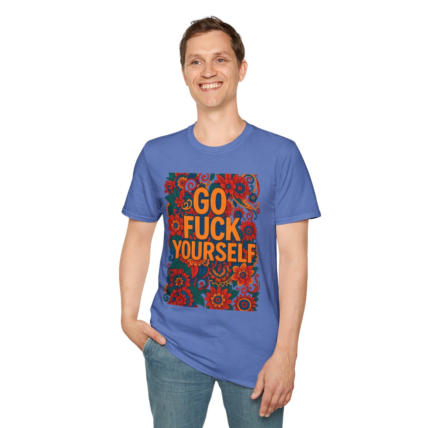 Bold Floral Graphic Tee | Go Fuck Yourself Shirt, Casual Wear, Funny Gift, Unique T-Shirt, Self-Expression Apparel
