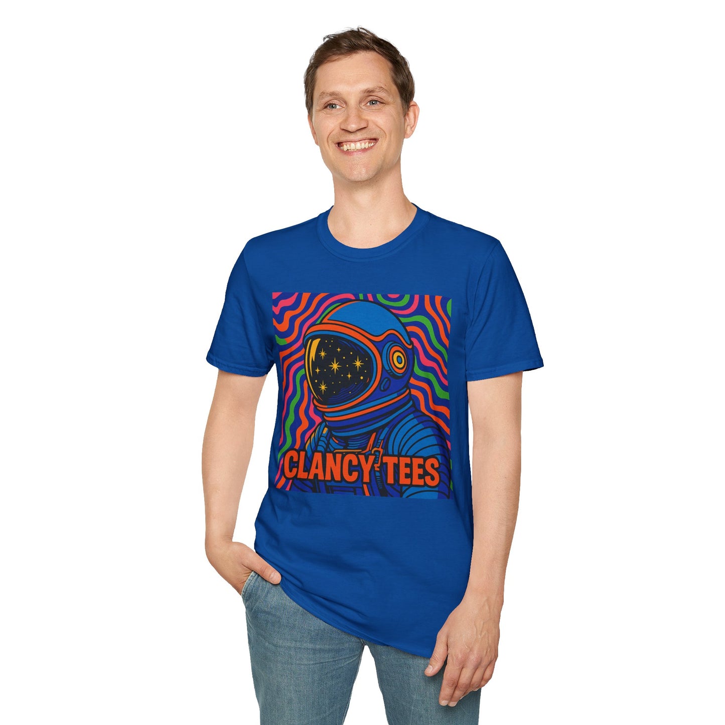 Cosmic Astronaut T-Shirt - Unisex Softstyle Tee, Space Lover Gift, Retro Vibes, Festival Wear, Graphic Tee