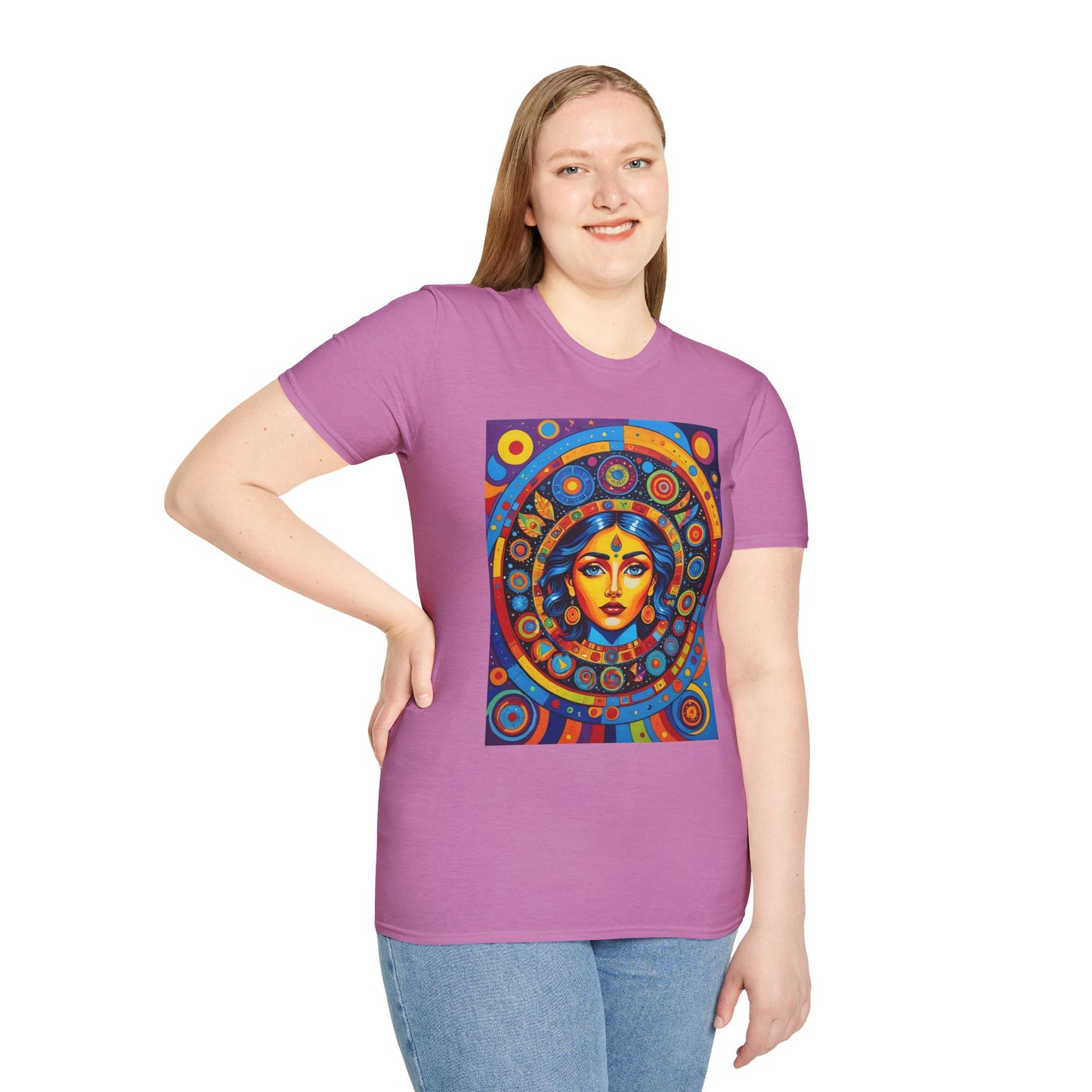 Vibrant Art T-Shirt - Unisex Softstyle Tee, Colorful Graphic Shirt, Gift for Art Lovers, Perfect for Casual Wear, Unique Statement Piece