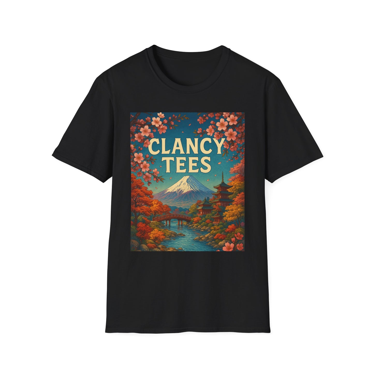 Clancy Tees Unisex Softstyle T-Shirt - Japanese Landscape Design, Gift for Nature Lovers, Vintage Aesthetic Tee, Casual Wear, Art [...]