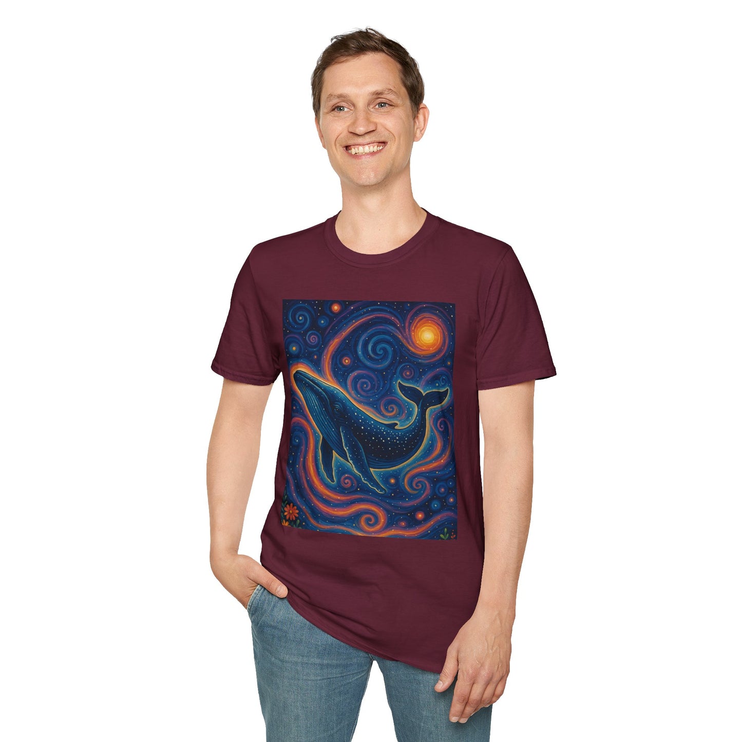 Cosmic Whale T-Shirt – Surreal Space Ocean Graphic Tee – Spiritual Whale Shirt Gift for Dreamers, Stargazers, Nature Nerds & Trippy Art Collectors