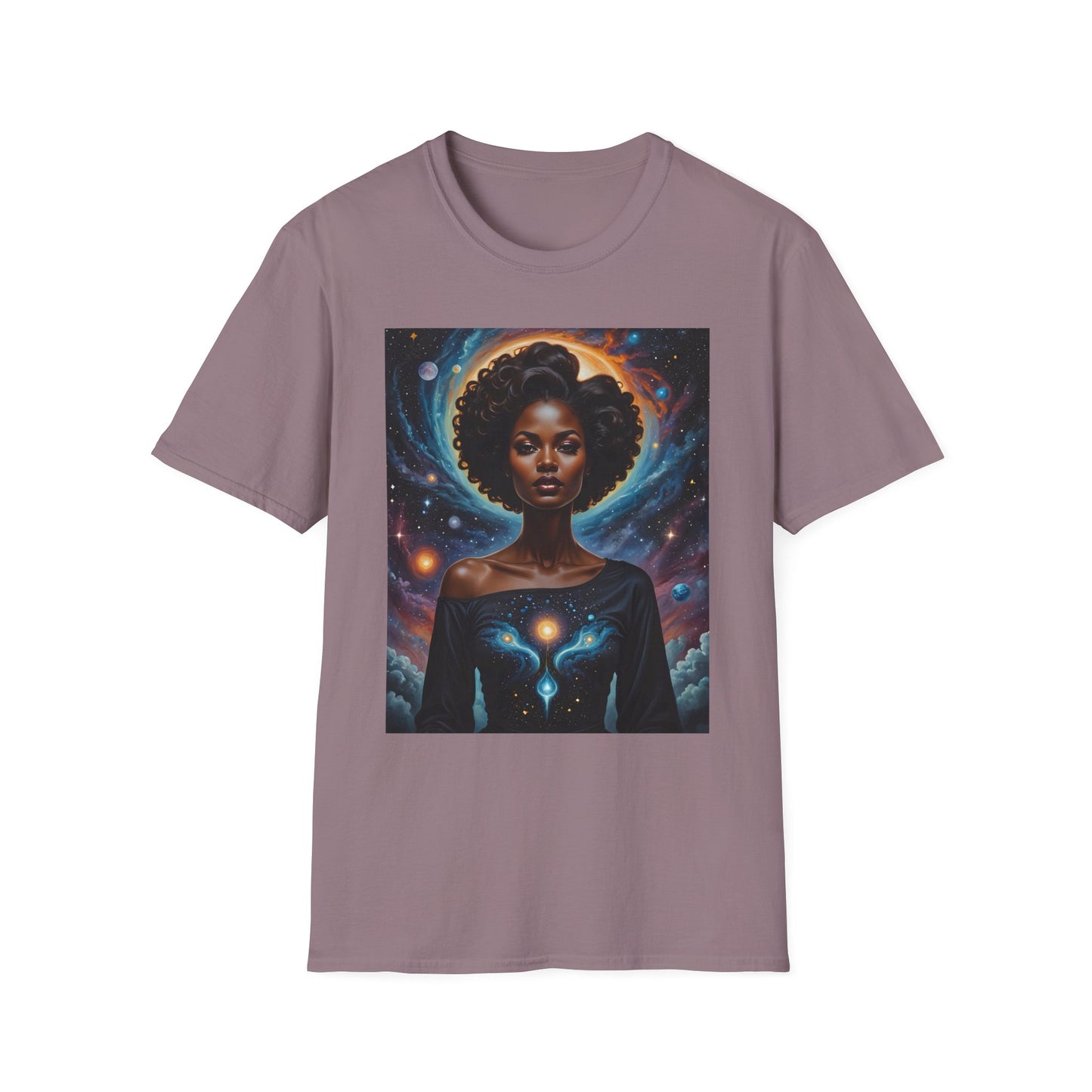 Afrofuturist Cosmic Energy T-Shirt – Celestial Power Graphic Tee, Spiritual Galaxy Shirt, Gift for Astrology Fans, Vibrant Universe Artwork
