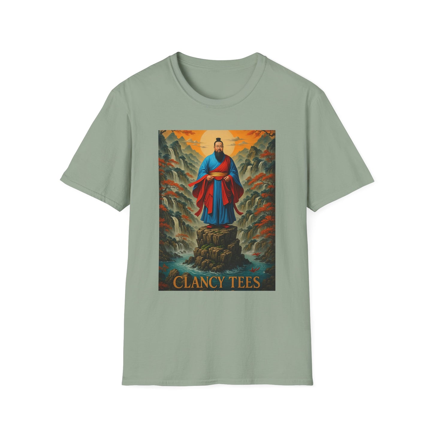 Ancient Warrior Monk T-Shirt Samurai Zen Mountain Tee Japanese Warrior Art Shirt Gift for Martial Arts Fans Gift for History Lovers Spiritual Art