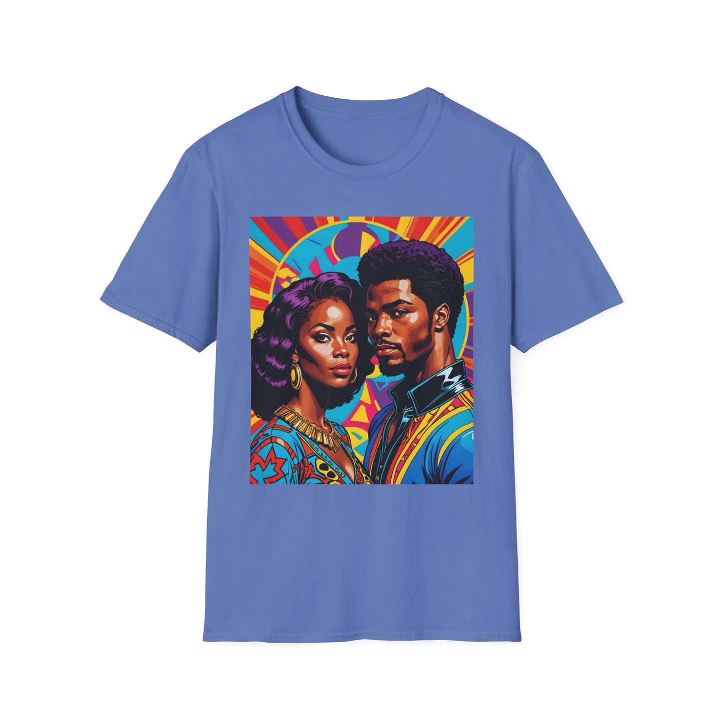 Vibrant Retro-Inspired Unisex Softstyle T-Shirt, Colorful Art Tee, Black History Month Shirt, Casual Streetwear, Gift for Art Lovers