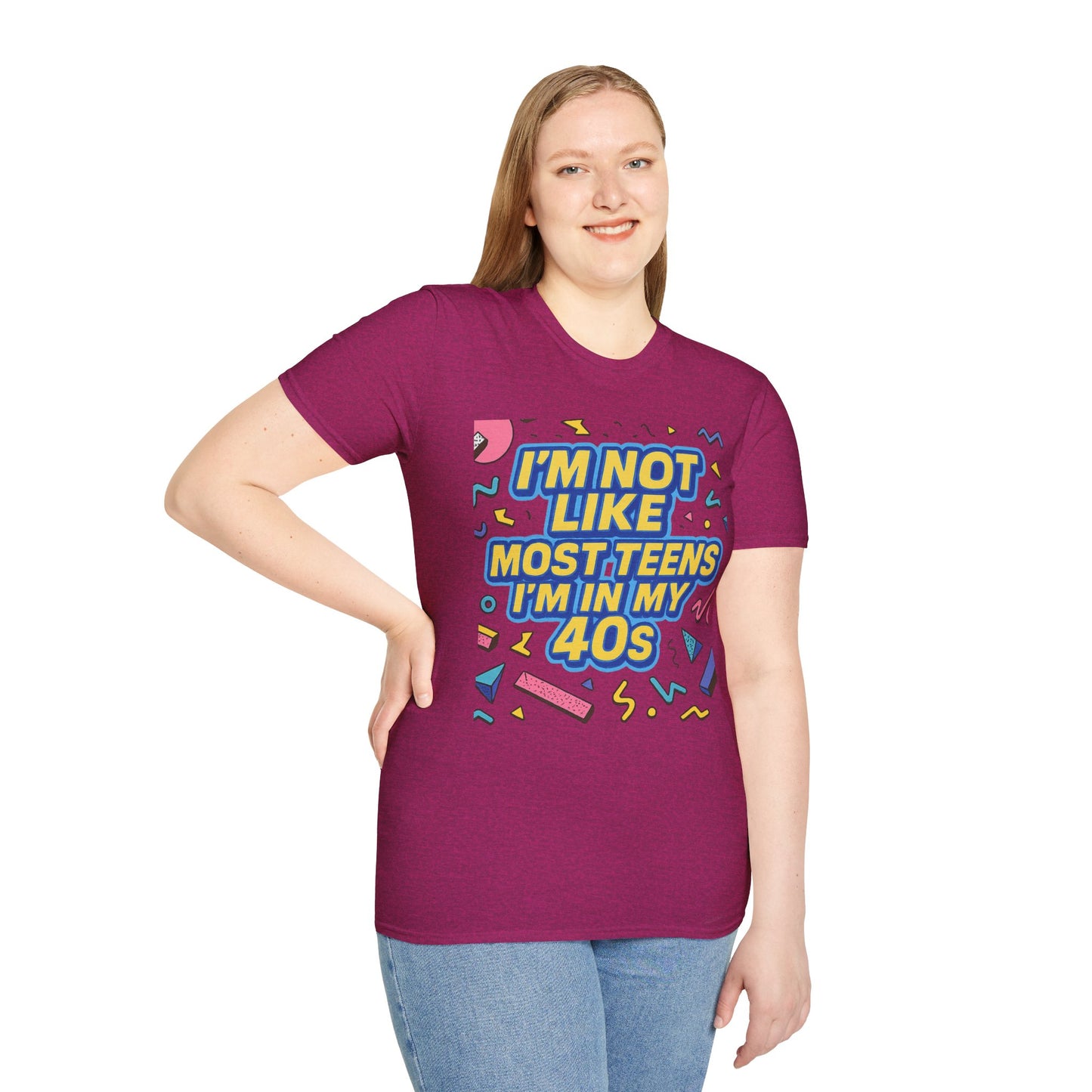 I’m Not Like Most Teens I’m in My 40s Shirt Funny Retro Tee Gift for Middle Aged Millennials Gen X Humor Nostalgia Shirt for Aging with Attitude