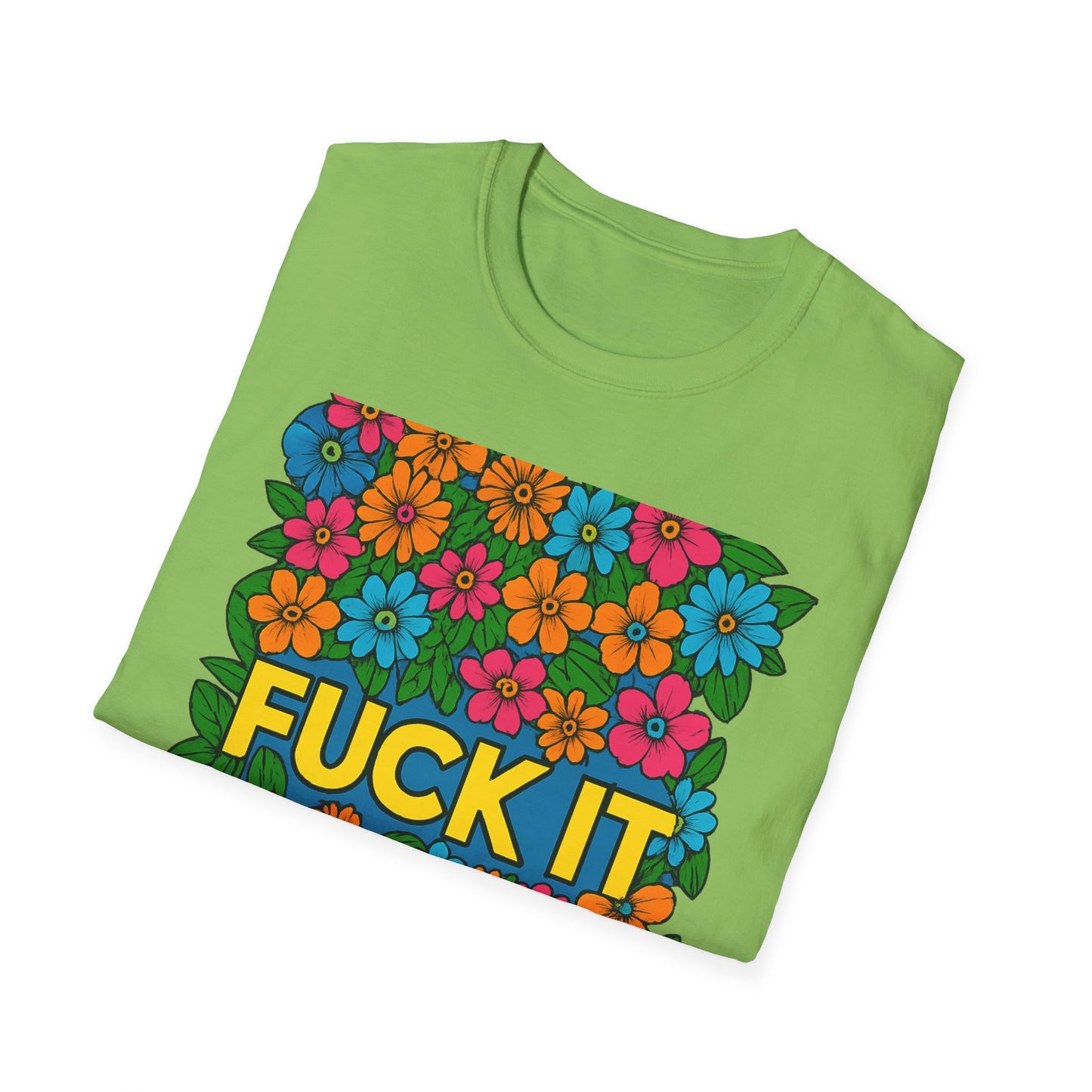 Colorful Floral Graphic T-Shirt, Casual Wear, Gift for Friends, Relaxed Style, Summer Outfit, Fun Statement Tee