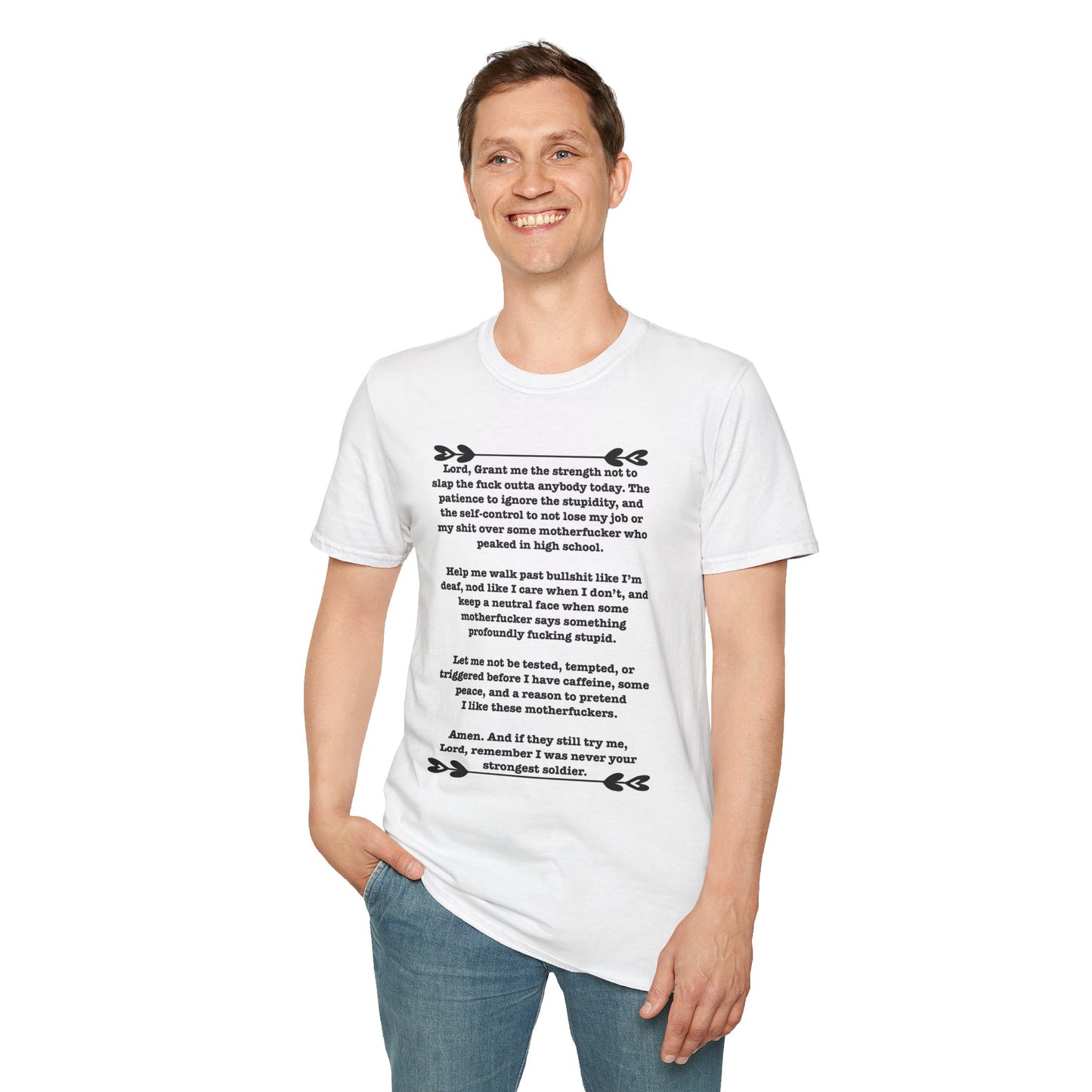 ClancyTees Serenity Prayer T Shirt Funny Profane Graphic Tee Sarcastic Office Humor Shirt