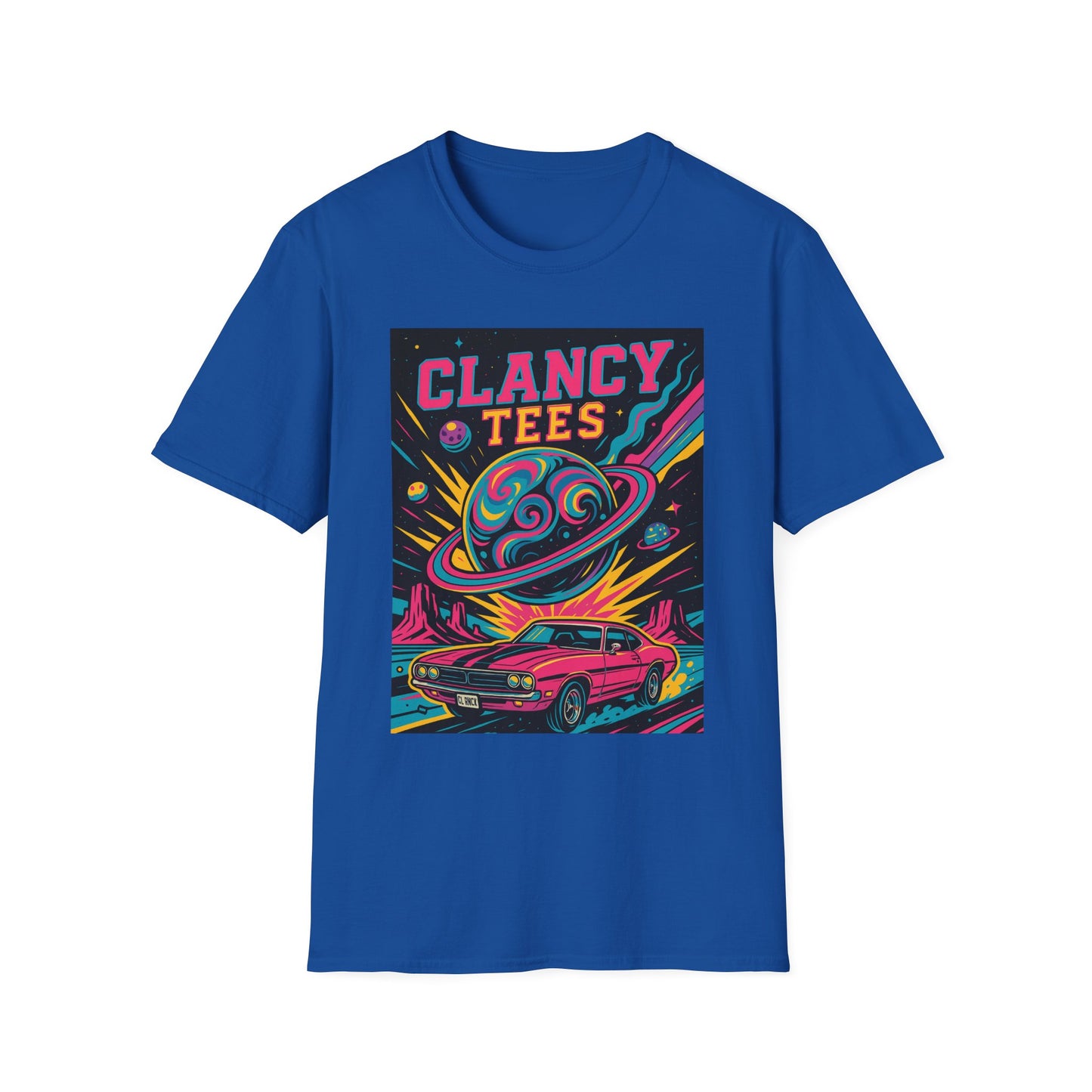 Retro UFO Car Crash Shirt – Clancy Tees Vaporwave Space Tee – Gift for Sci-Fi Fans, Vintage Car Lovers, Alien Believers, and 80s Aesthetic Addicts