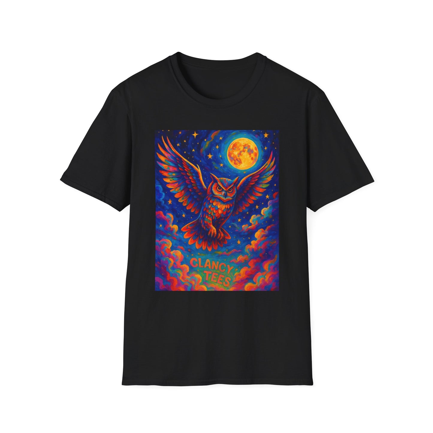 Psychedelic Owl T-Shirt Trippy Full Moon Graphic Tee | Surreal Bird Aesthetic Shirt | Gift for Dreamers and Night Owls | Bold Fantasy Art Top