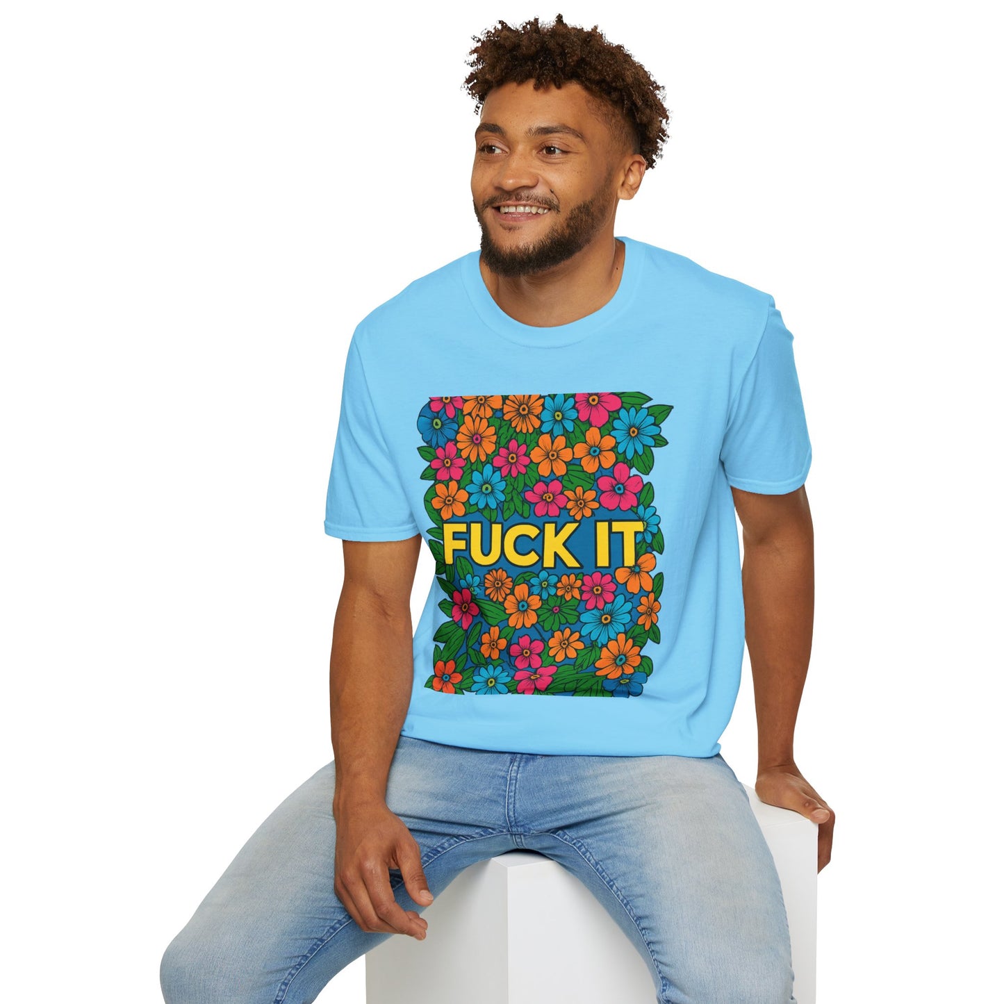 Colorful Floral Graphic T-Shirt, Casual Wear, Gift for Friends, Relaxed Style, Summer Outfit, Fun Statement Tee
