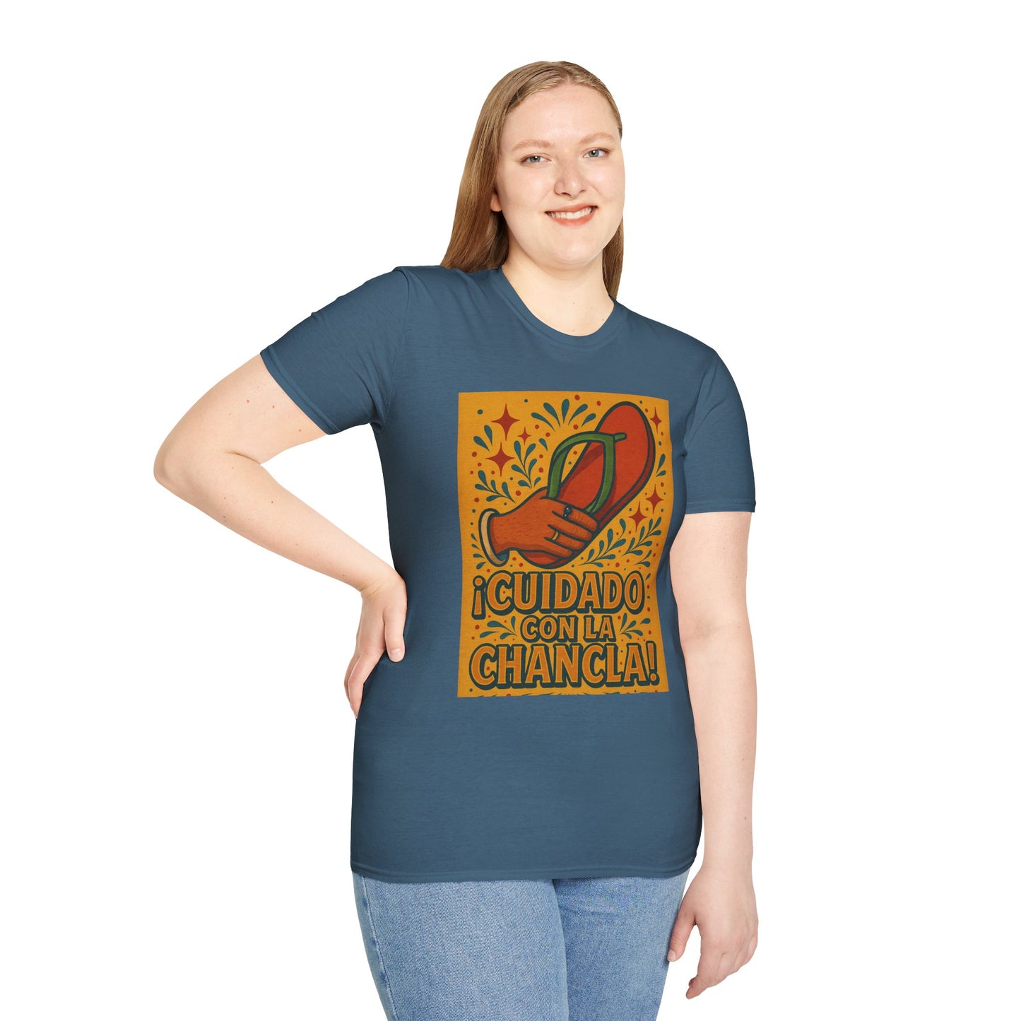 Cuidado Con La Chancla T-Shirt Funny Spanish Graphic Tee Latin Humor Shirt Fiesta Party Shirt Gift for Hispanic Friends Gift for Moms Gift for Abuela