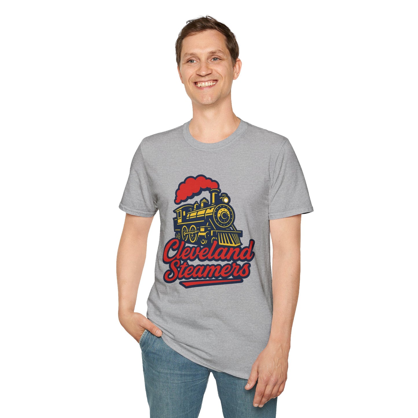 Cleveland Steamers Funny Train T Shirt Retro Sports Parody Tee Gift for Cleveland Fans Gag Shirt Locomotive Joke Apparel for Adults