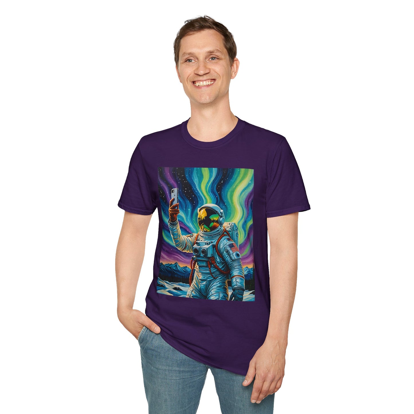 Vibrant Astronaut T-Shirt - Cosmic Vibes, Space Lover Gift, Unisex Casual Wear, Unique Graphic Tee, Festival Fashion