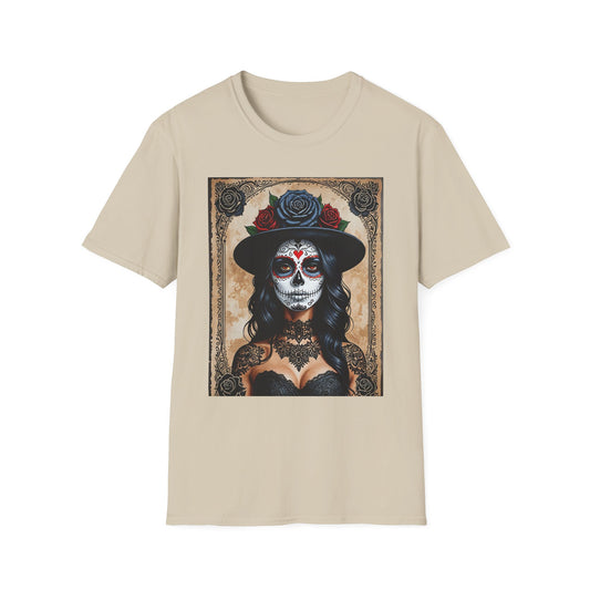 Sugar Skull T-Shirt – Gothic Calavera Tattoo Art Tee – Gift for Skull Collectors, Tattoo Lovers, and Dark Aesthetic Fans