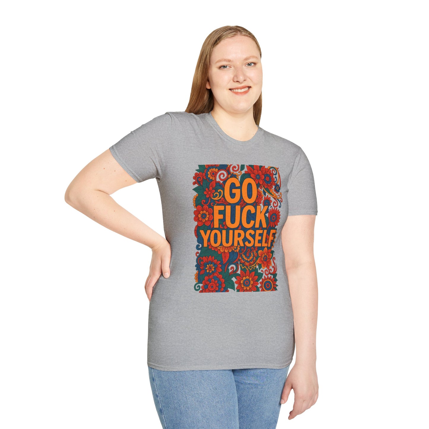 Bold Floral Graphic Tee | Go Fuck Yourself Shirt, Casual Wear, Funny Gift, Unique T-Shirt, Self-Expression Apparel