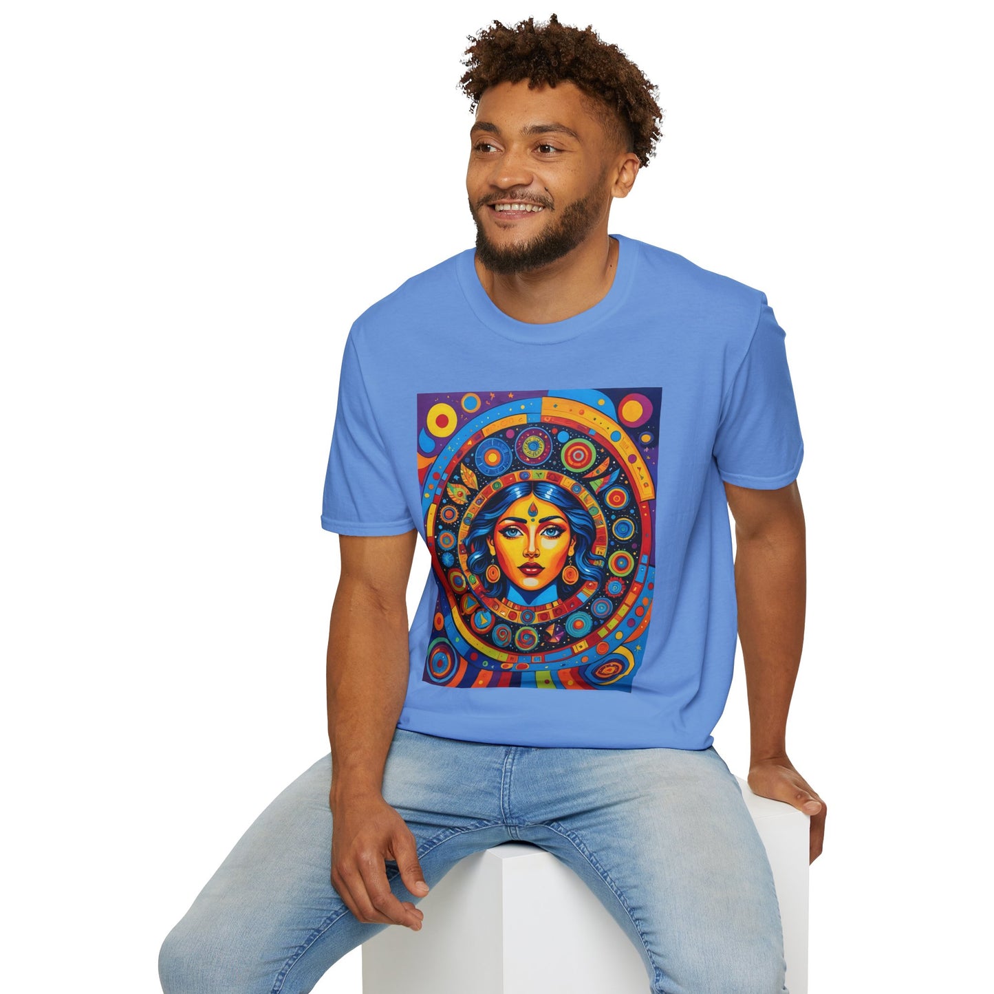 Vibrant Art T-Shirt - Unisex Softstyle Tee, Colorful Graphic Shirt, Gift for Art Lovers, Perfect for Casual Wear, Unique Statement Piece