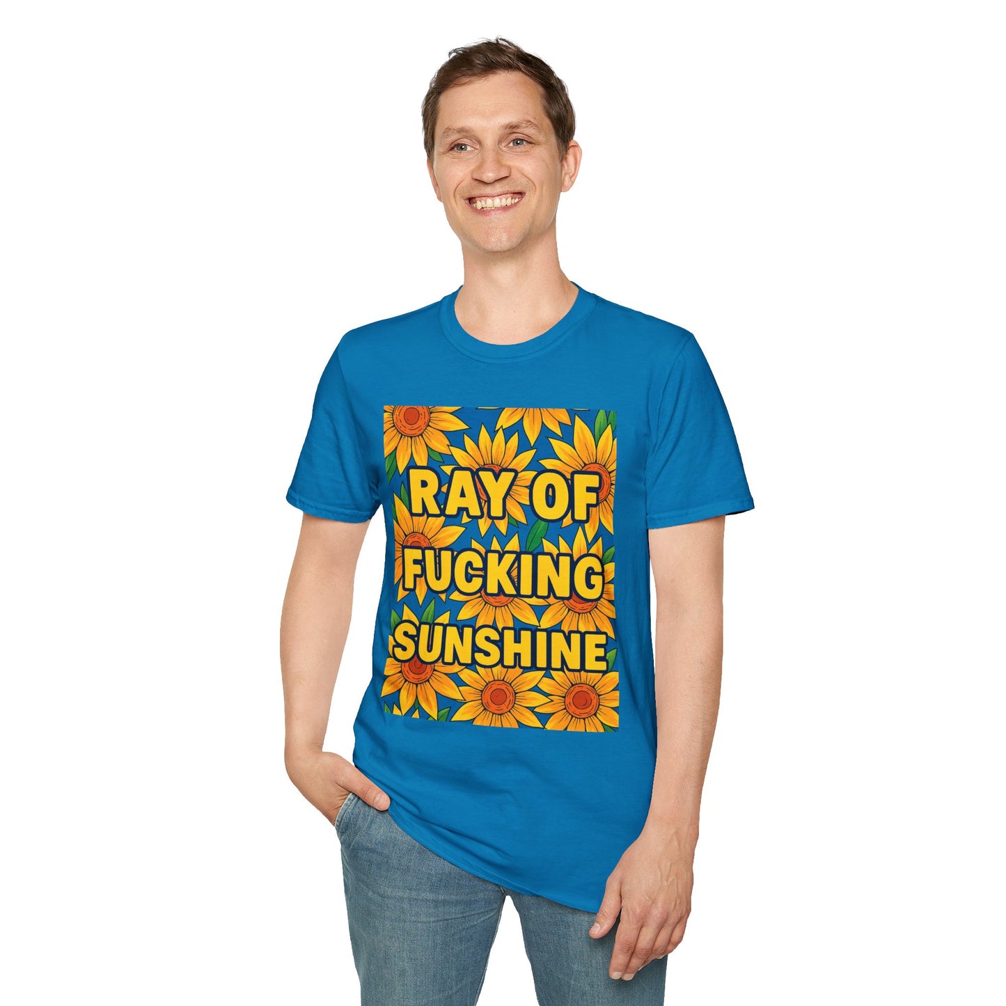 Cheerful Graphic Tee: "Ray of Fucking Sunshine" Unisex Softstyle T-Shirt | Gift for Friends, Casual Wear, Summer Vibes, Birthday Gift, [...]