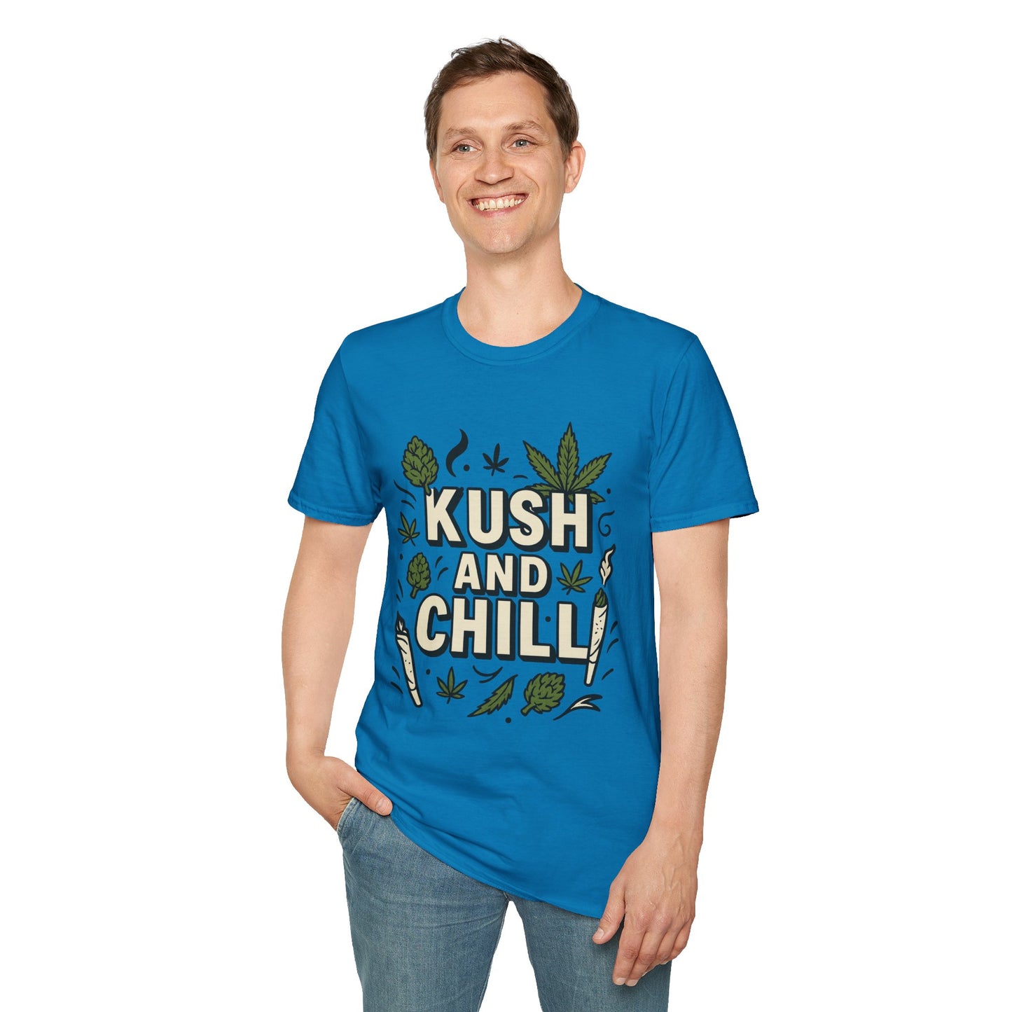 Kush and Chill Funny Weed Shirt – Stoner Relaxation Tee – Gift for Potheads, Chill Smokers, Cannabis Lovers, and 420 Enthusiasts