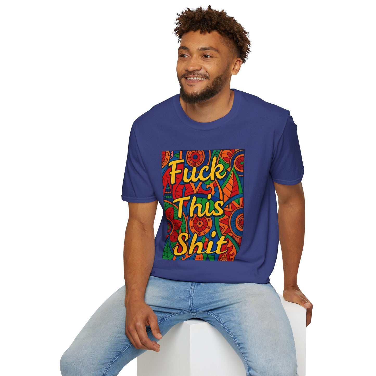 Vibrant Statement Tee - "Fuck This Shit" Unisex Softstyle T-Shirt, Casual Wear, Gift for Friends, Fun Graphic Shirt, Bold Expression