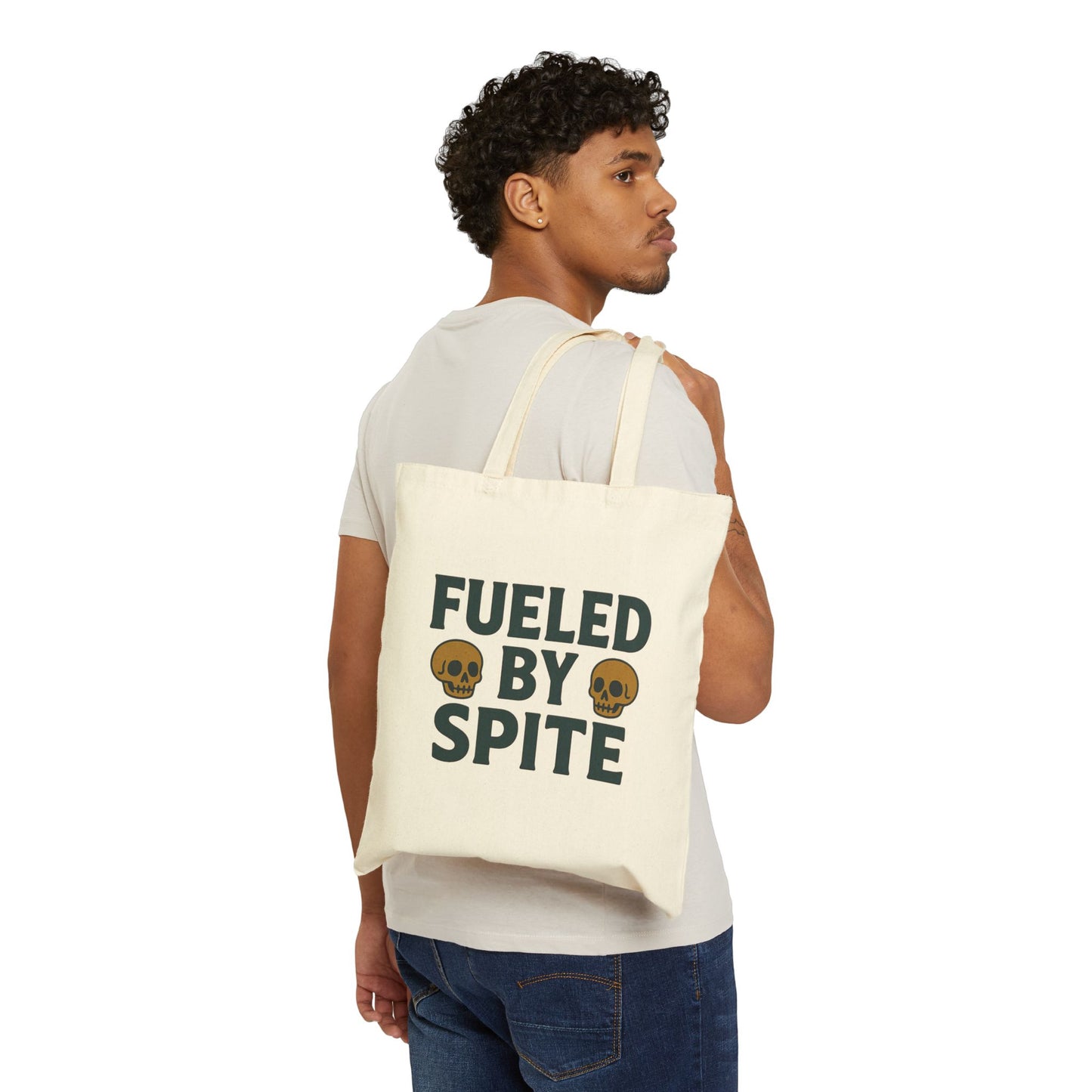 Canvas Tote Bag, Fueled by Spite Funny Quote, Sarcastic Tote, Reusable Bag, Shopping Bag, Eco-Friendly Tote Bag