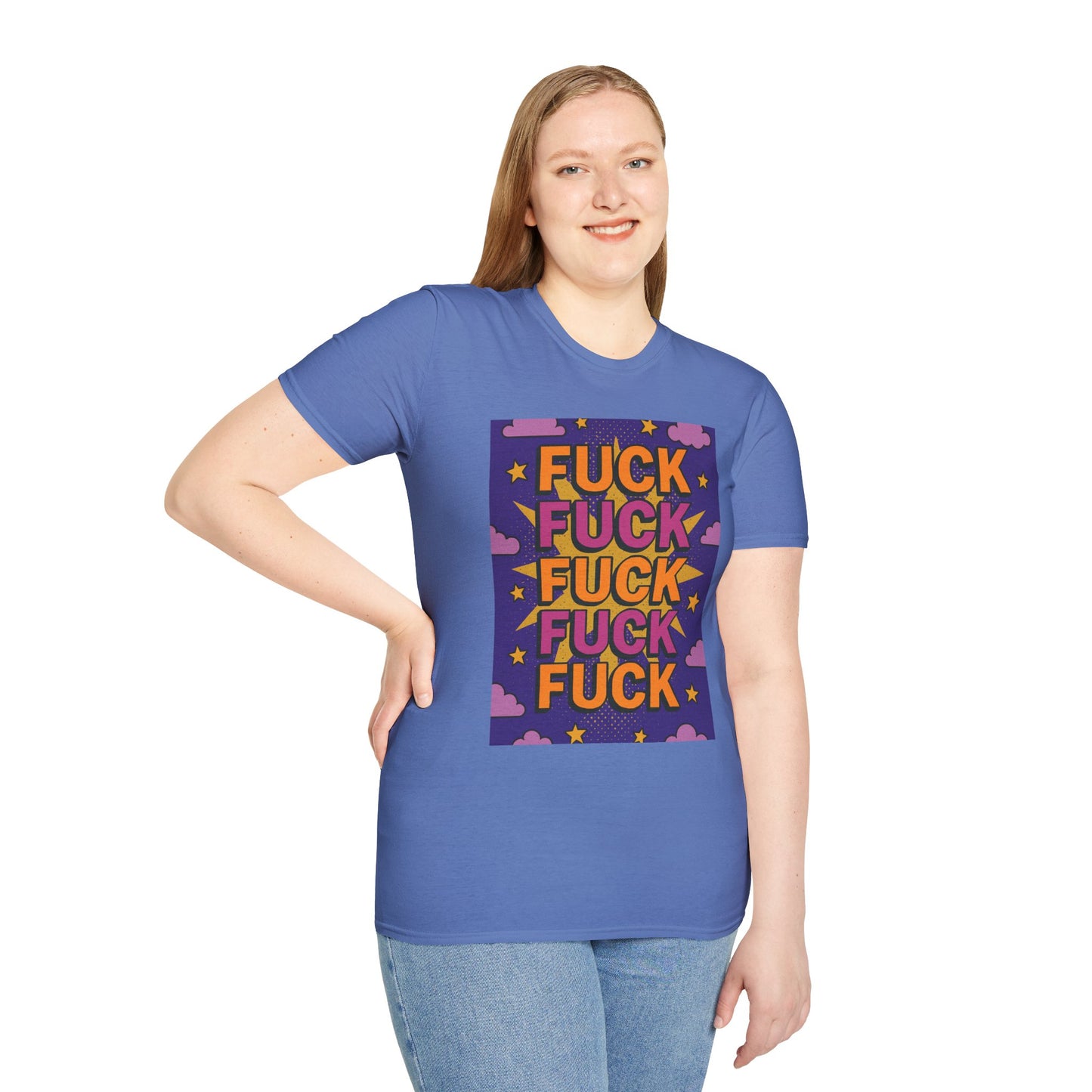 Stacked Fuck Shirt – Funny Profanity Graphic Tee for Overstimulated Adults, Stress Relief Wear, Gift for Burnouts, Cynics, and Sarcastic Friends