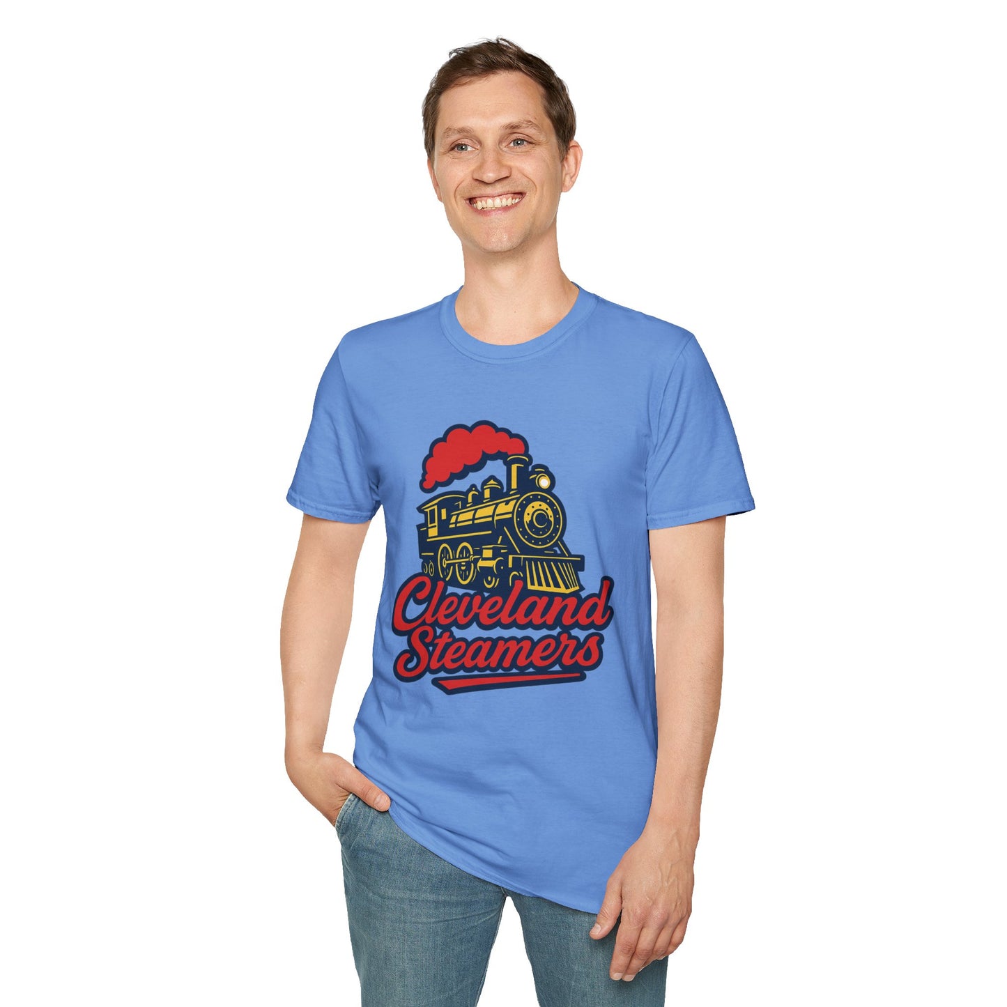 Cleveland Steamers Funny Train T Shirt Retro Sports Parody Tee Gift for Cleveland Fans Gag Shirt Locomotive Joke Apparel for Adults