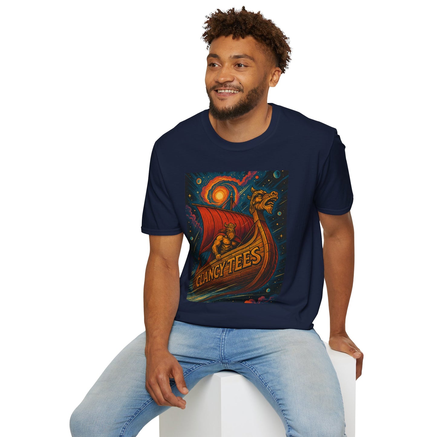 Viking Dragon Ship Shirt Norse Aesthetic Tee Mythology Graphic Gift for Fantasy Fans
