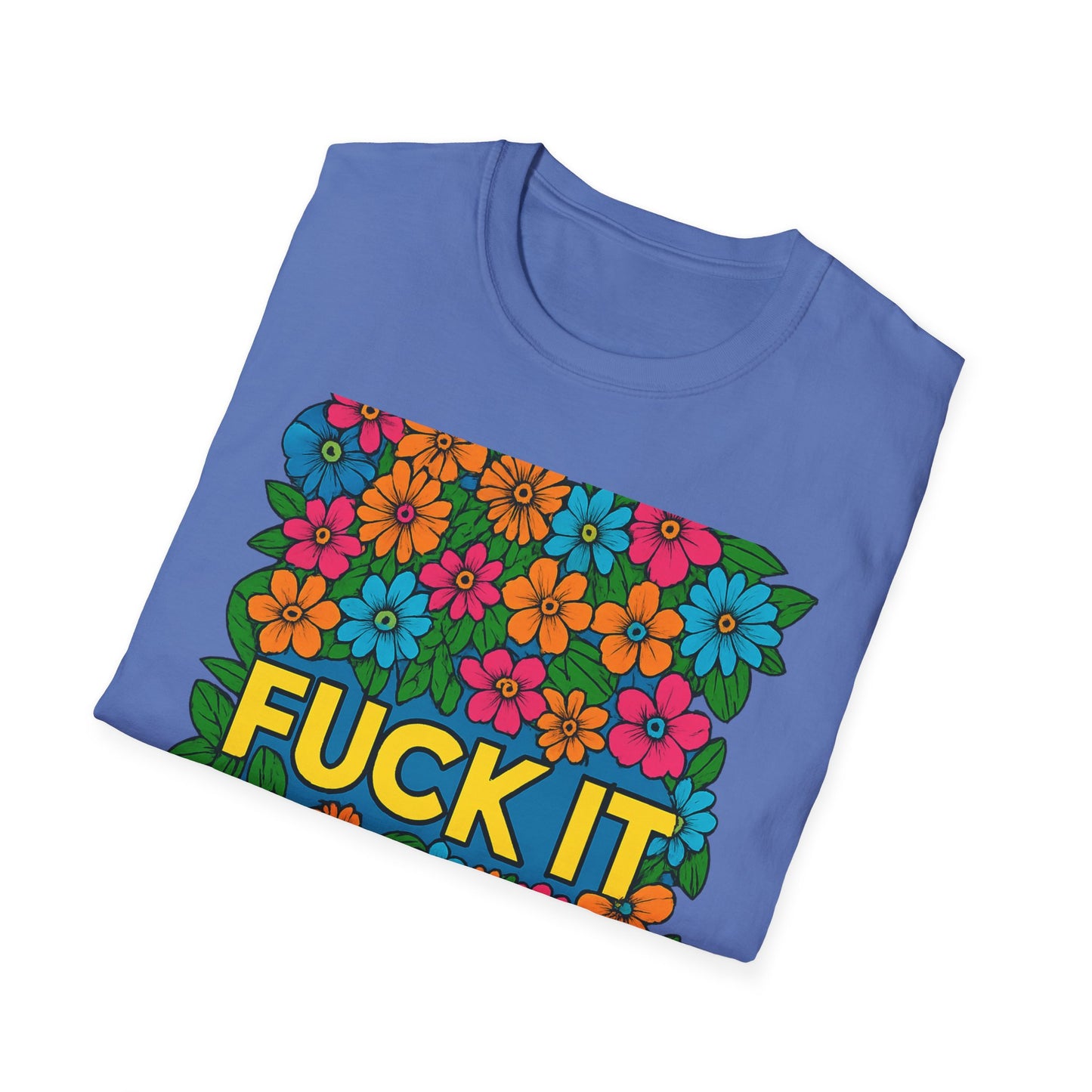 Colorful Floral Graphic T-Shirt, Casual Wear, Gift for Friends, Relaxed Style, Summer Outfit, Fun Statement Tee