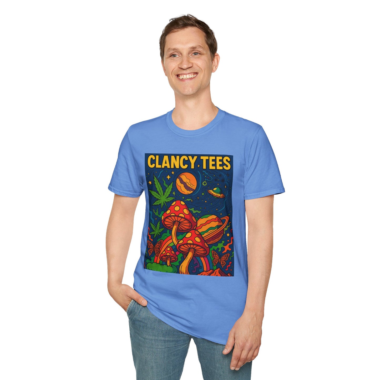 Psychedelic Mushroom T Shirt – Trippy Cosmic Graphic Tee, Stoner Festival Top, Gift for Psychedelic Art Lovers