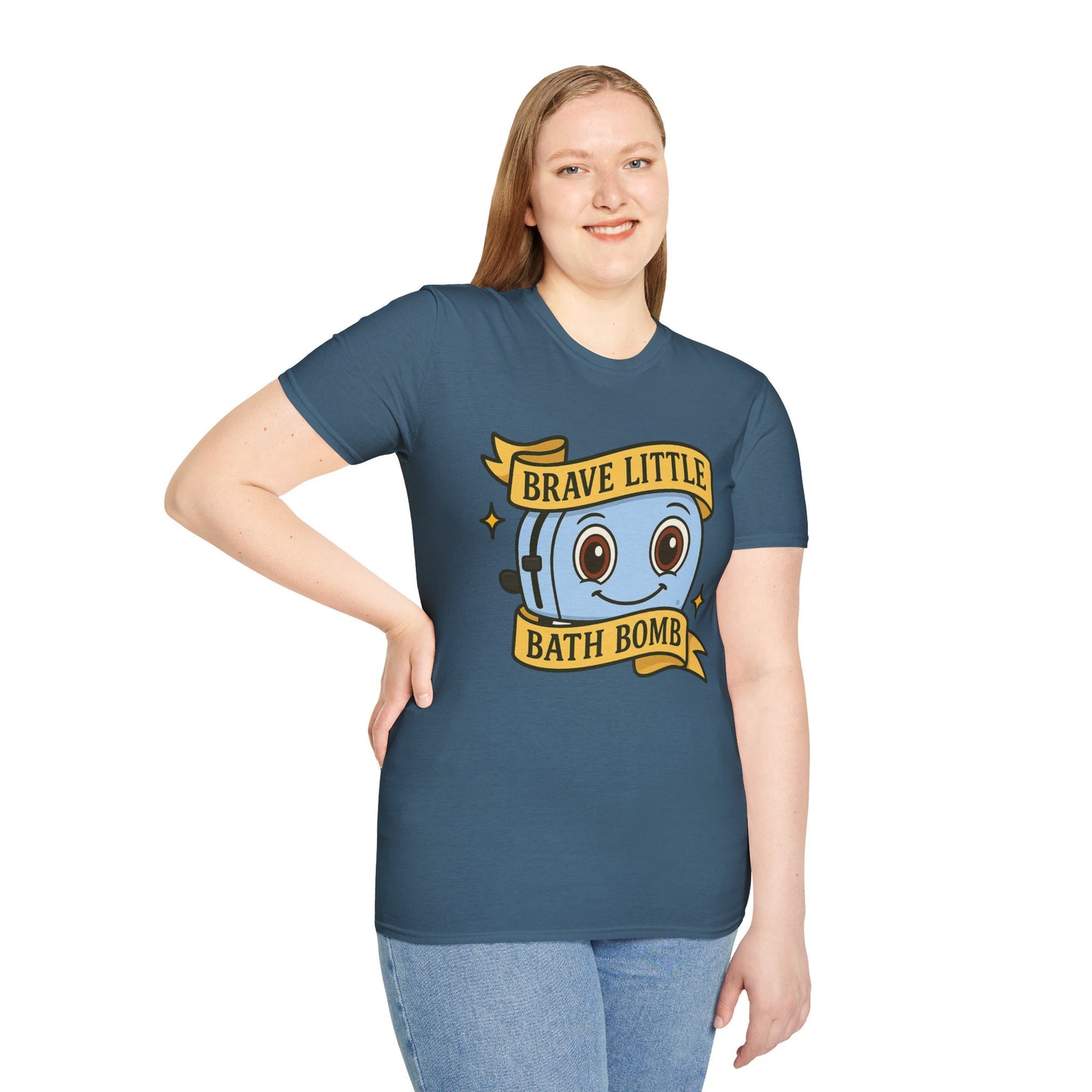 Brave Little Bath Bomb T-Shirt, Whimsical Tee for Kids, Fun Gift for Birthdays, Bath Lovers, Unique Graphic Shirt