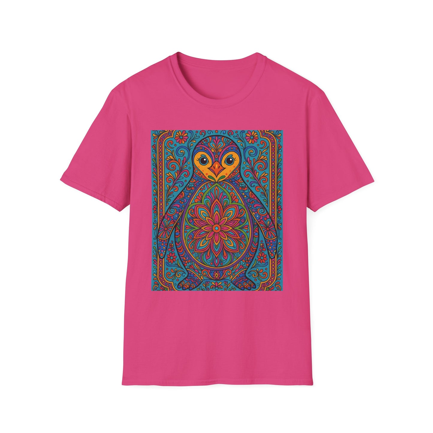 Trippy Penguin Mandala T-Shirt – Psychedelic Animal Tee – Funny Gift for Nature Lovers – Penguin Shirt for Hippies, Weirdos, and Mandala Fans