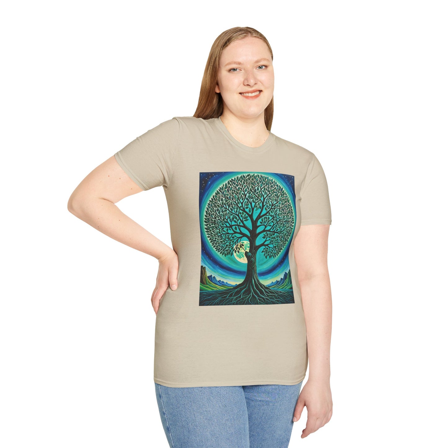 Tree of Life T-Shirt – Cosmic Nature Graphic Tee – Gift for Spiritual Friends, Psychedelic Art Lovers, and Mindful Hippie Souls