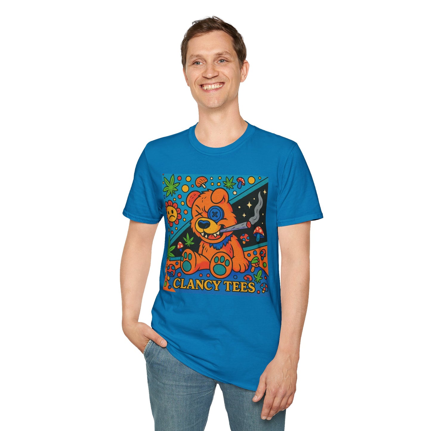 Vibrant Animal Graphic T-Shirt, Casual Tee for Pet Lovers, 420 Friendly Gift, Retro Style, Summer Wear, Fun Everyday Top