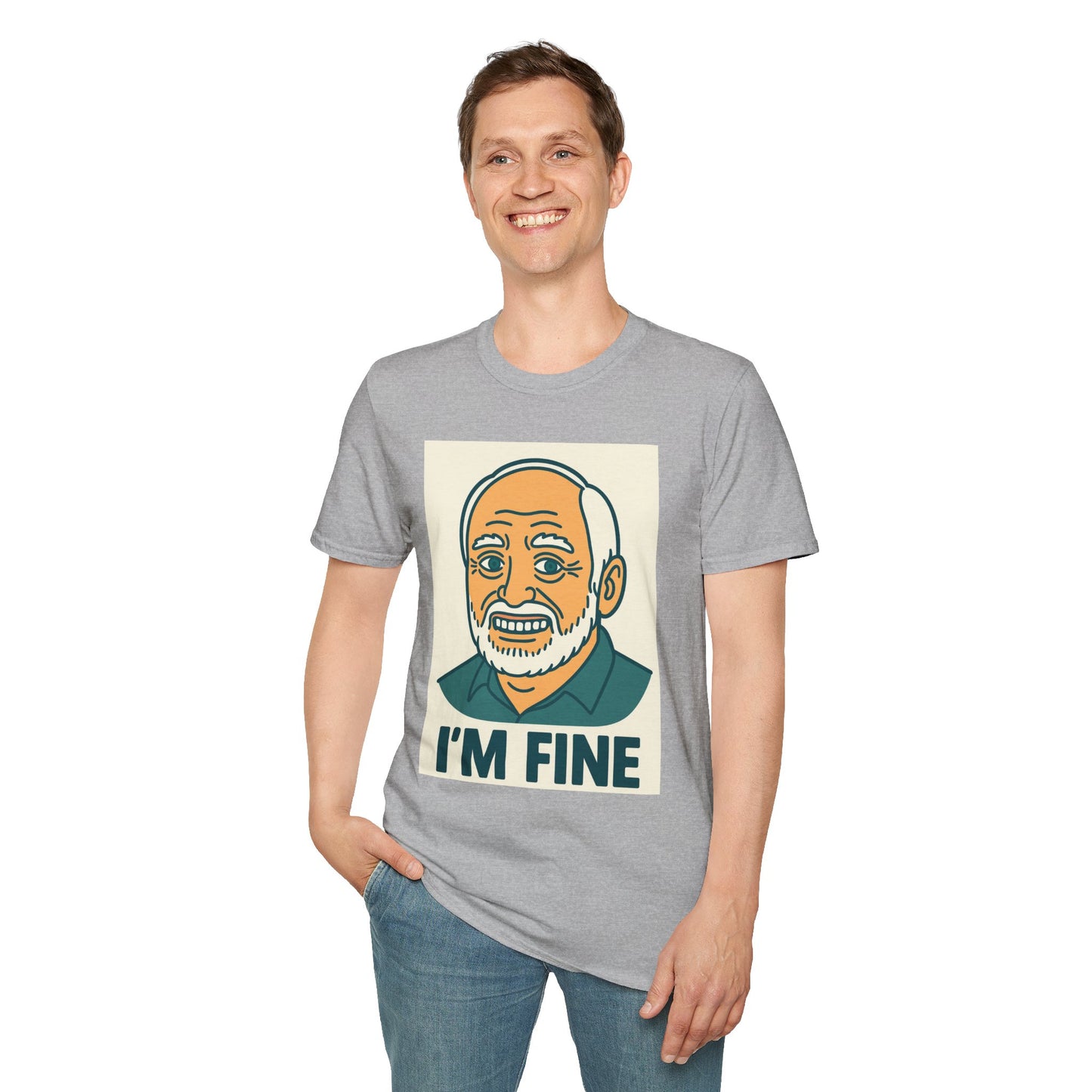 Humorous Unisex T-Shirt - 'I'M FINE', Funny Gift, Casual Wear, Everyday Humor, Father's Day Tee, Gift for Dad