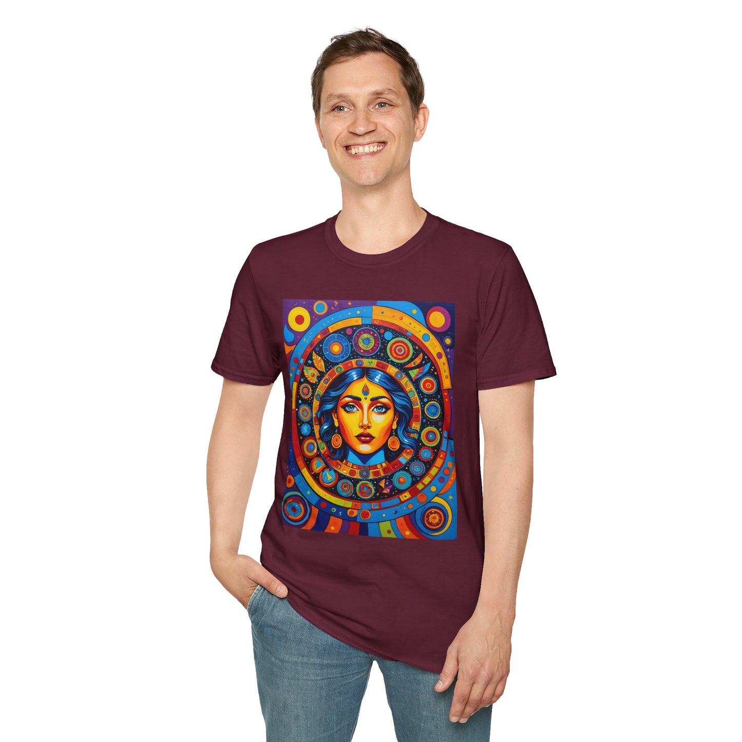 Vibrant Art T-Shirt - Unisex Softstyle Tee, Colorful Graphic Shirt, Gift for Art Lovers, Perfect for Casual Wear, Unique Statement Piece