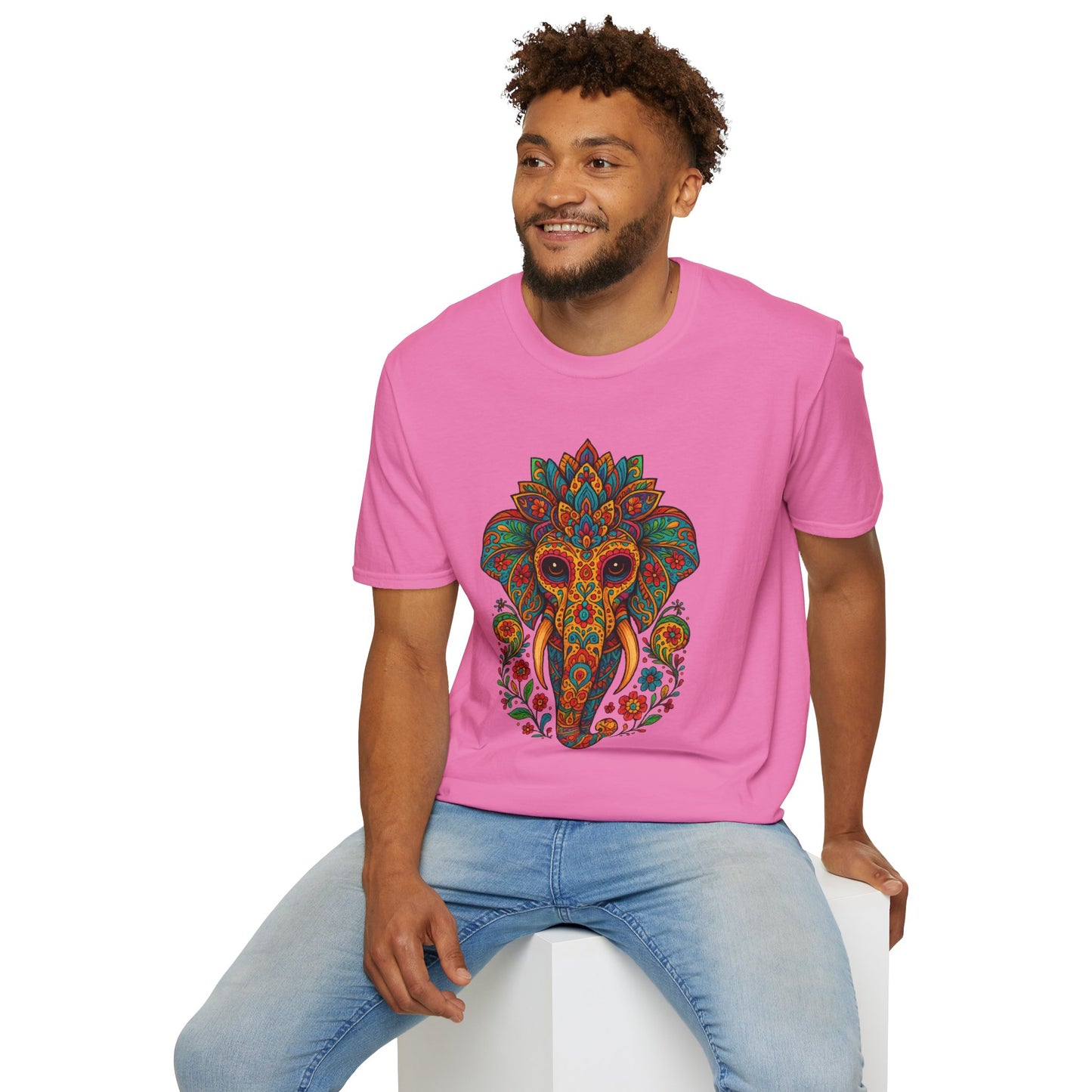Boho Elephant Shirt Psychedelic Floral Head Art Tee Gift for Spiritual Seekers Animal Lovers and Mindful Hippies with a Love for Earthy Trippy Vibes