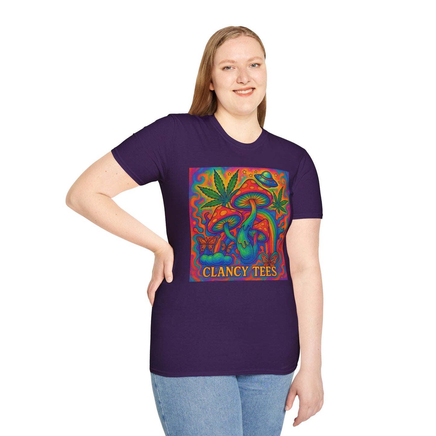 Colorful Psychedelic T-Shirt, Fun Graphic Tee for Music Festivals, Unique Gift for Friends, Retro Style Shirt, Unisex Softstyle Tee