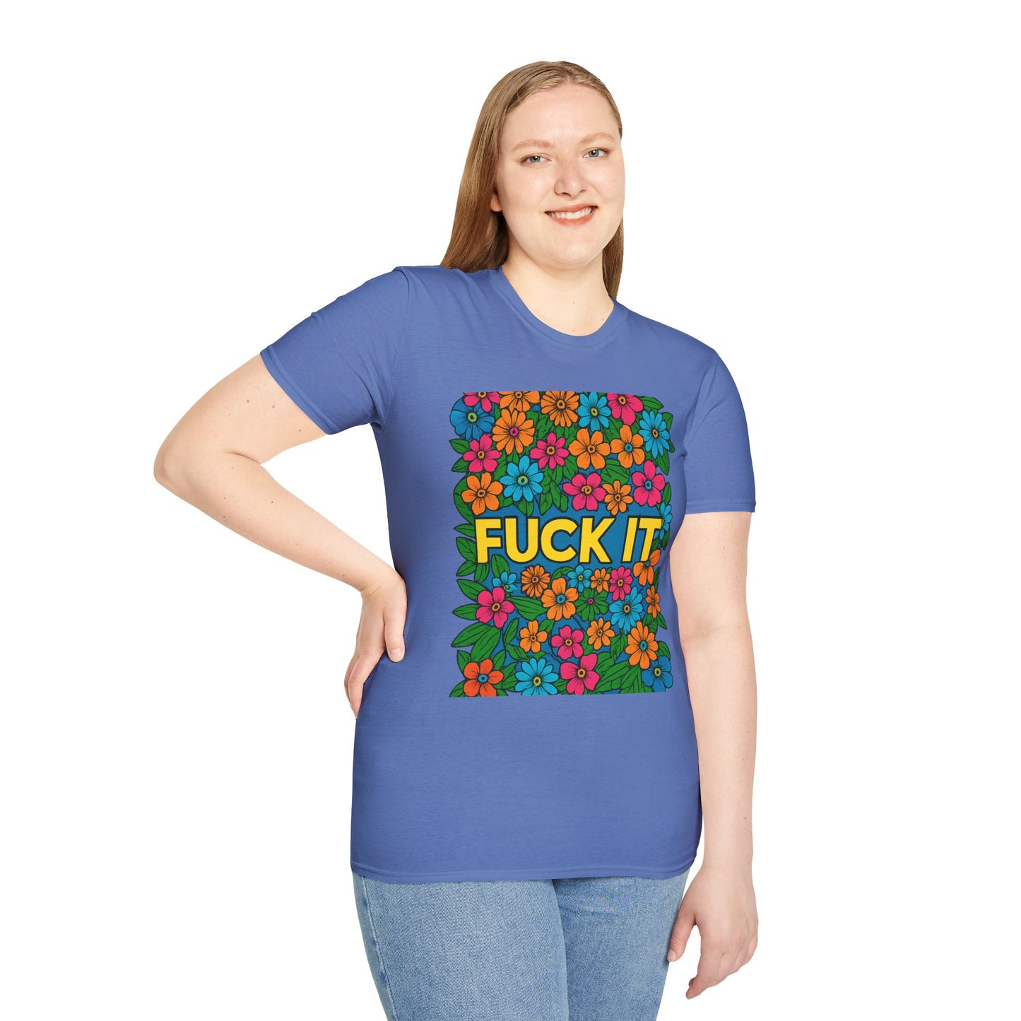 Colorful Floral Graphic T-Shirt, Casual Wear, Gift for Friends, Relaxed Style, Summer Outfit, Fun Statement Tee
