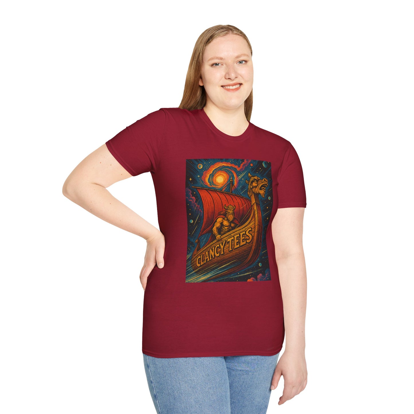 Viking Dragon Ship Shirt Norse Aesthetic Tee Mythology Graphic Gift for Fantasy Fans