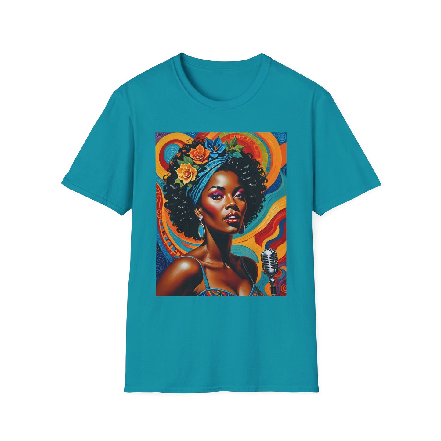Afrofuturist Soul Singer T Shirt Cosmic Jazz Graphic Tee Retro Funk Fashion Music Artwork Top Gift for Soul Fans