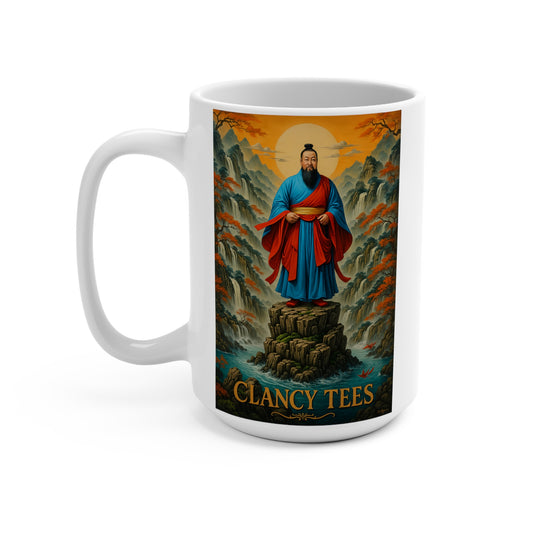 Ancient Wisdom Warrior Ceramic Mug Spiritual Samurai Artwork Coffee Cup Gift for History Lovers