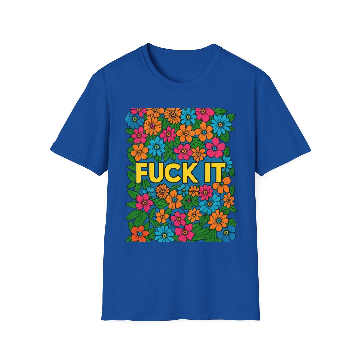 Colorful Floral Graphic T-Shirt, Casual Wear, Gift for Friends, Relaxed Style, Summer Outfit, Fun Statement Tee