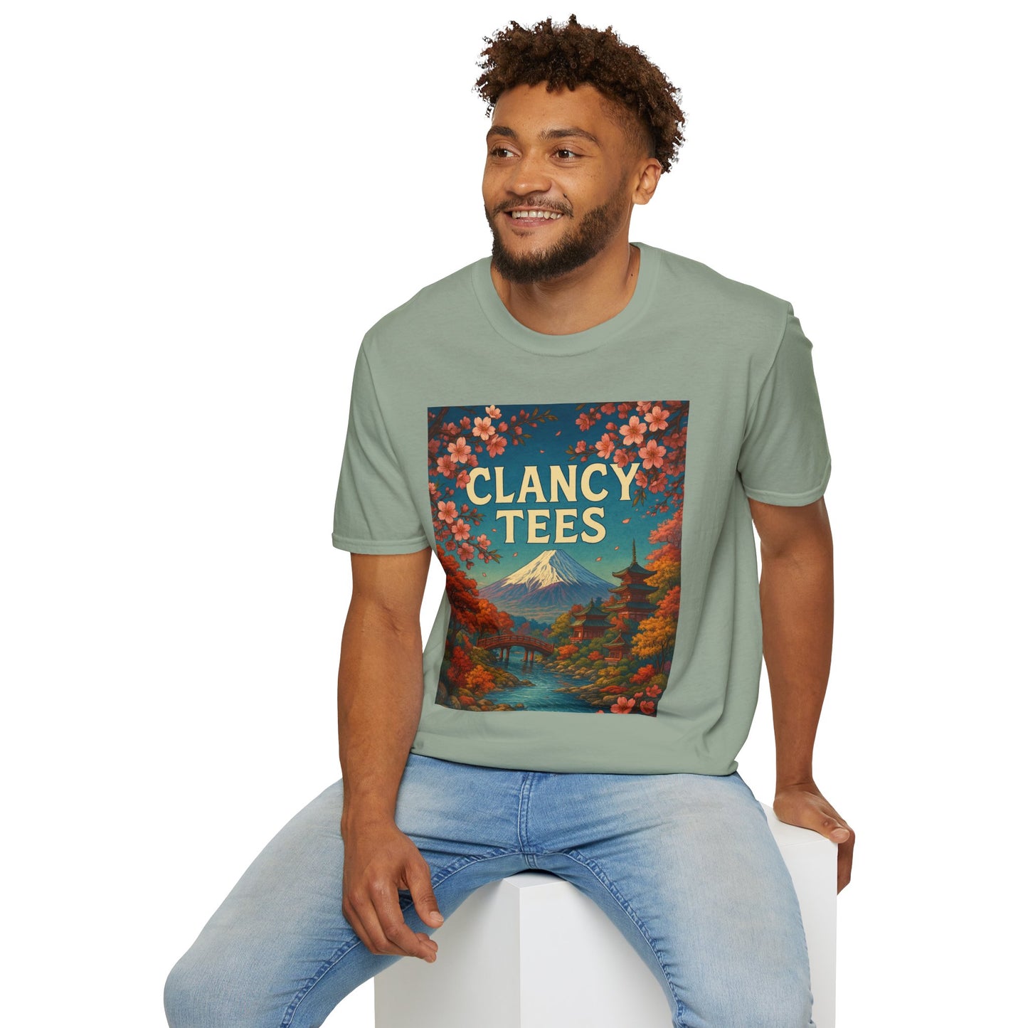 Clancy Tees Unisex Softstyle T-Shirt - Japanese Landscape Design, Gift for Nature Lovers, Vintage Aesthetic Tee, Casual Wear, Art [...]
