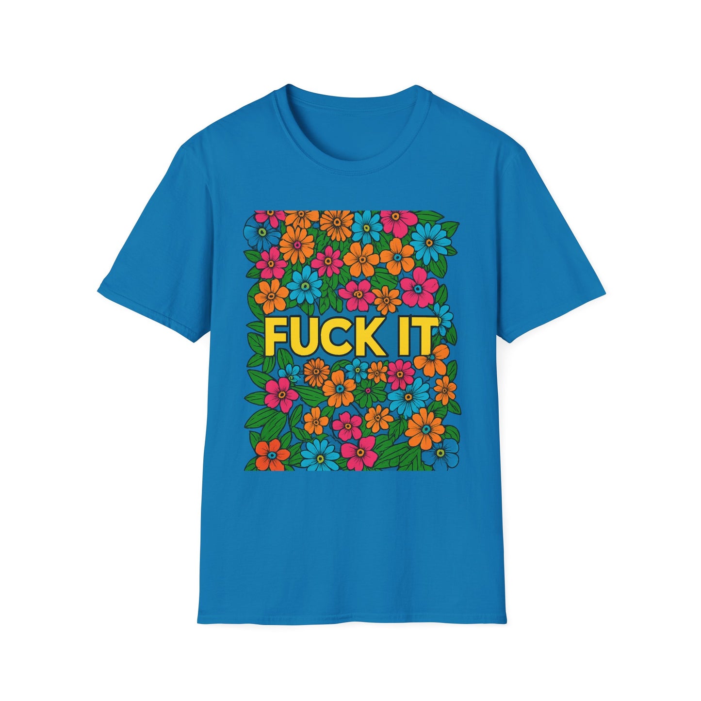 Colorful Floral Graphic T-Shirt, Casual Wear, Gift for Friends, Relaxed Style, Summer Outfit, Fun Statement Tee
