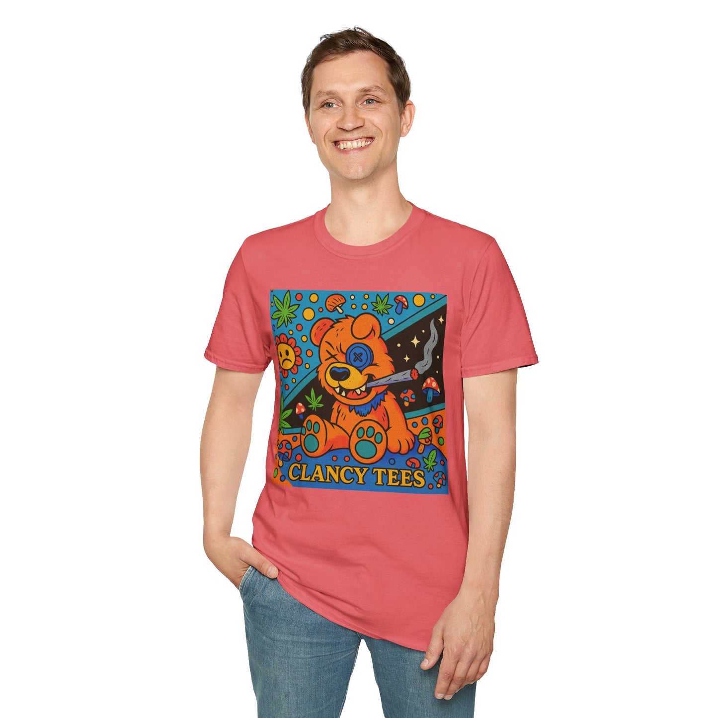 Vibrant Animal Graphic T-Shirt, Casual Tee for Pet Lovers, 420 Friendly Gift, Retro Style, Summer Wear, Fun Everyday Top
