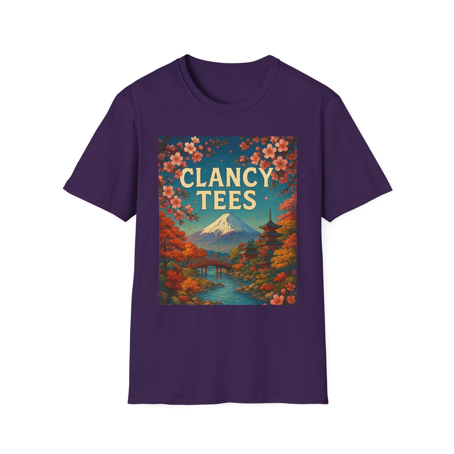 Clancy Tees Unisex Softstyle T-Shirt - Japanese Landscape Design, Gift for Nature Lovers, Vintage Aesthetic Tee, Casual Wear, Art [...]