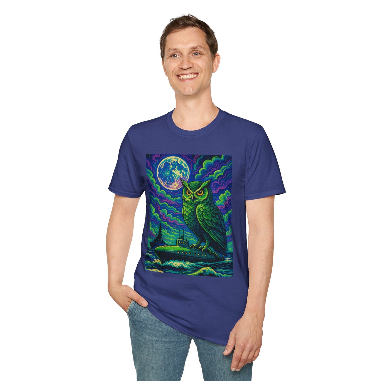 Psychedelic Owl T-Shirt – Trippy Moonlight Animal Tee – Gift for Night Owls, Nature Lovers, Surreal Art Fans & Creatures of the Cosmic Forest