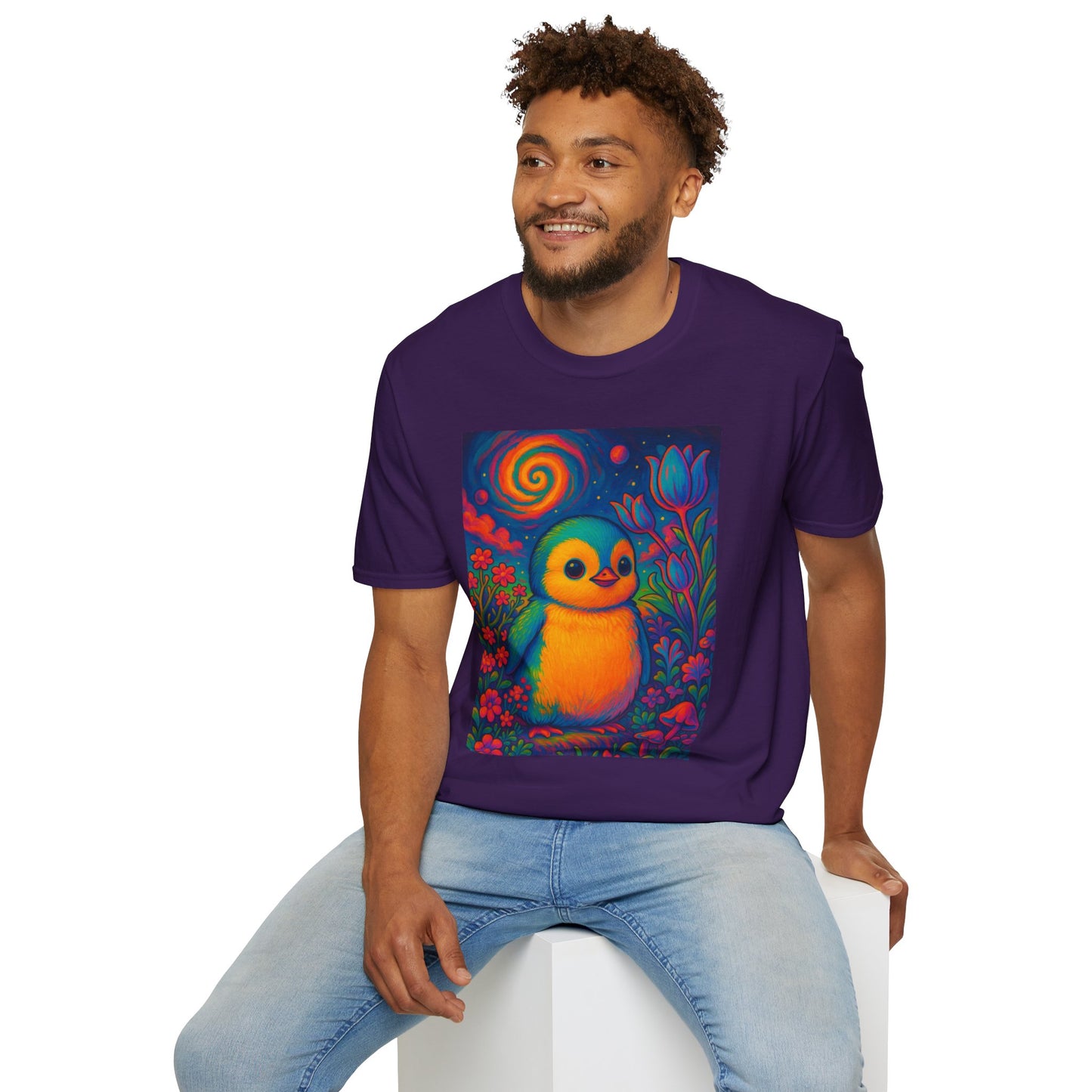 Psychedelic Baby Penguin T-Shirt – Trippy Cute Animal Tee – Gift for Penguin Lovers – Groovy Nature Shirt for Weirdos, Hippies, and Art Freaks